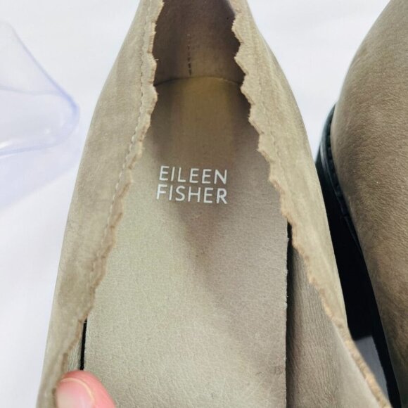 Eileen Fisher Women's Harria Platform Loafer Size 11 In Grey Scalloped Trim - Picture 9 of 14